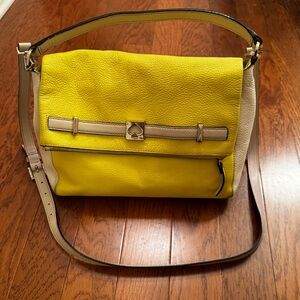Kate Spade Yellow and Beige Satchel